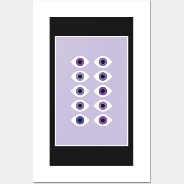 Evil Eye Abstract Retro Purple Gradient Minimalist Modern Art Wall Art by mystikwhale